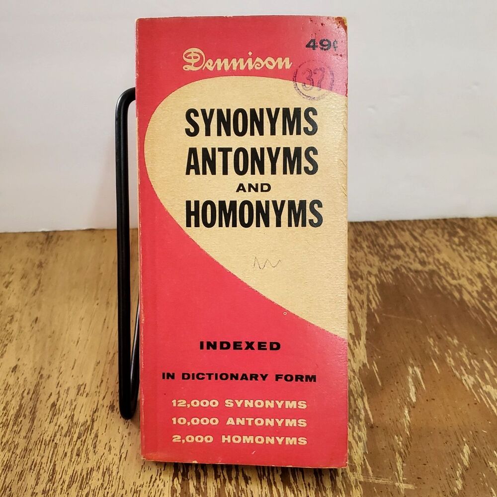 Vintage 1962 Dennison Synonyms Antonyms and Homonyms Pocket Book Indexed